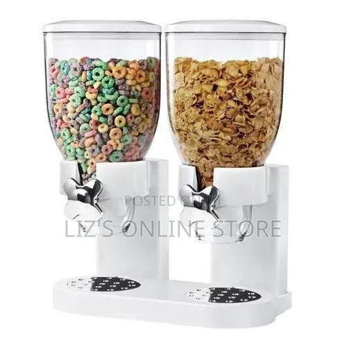 Double Kitchen Food Cereal Dispenser Storage, Organizer Container