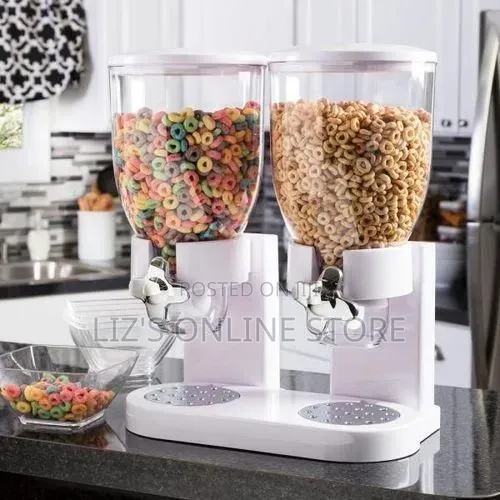 Double Kitchen Food Cereal Dispenser Storage, Organizer Container