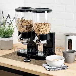Double Kitchen Food Cereal Dispenser Storage, Organizer Container