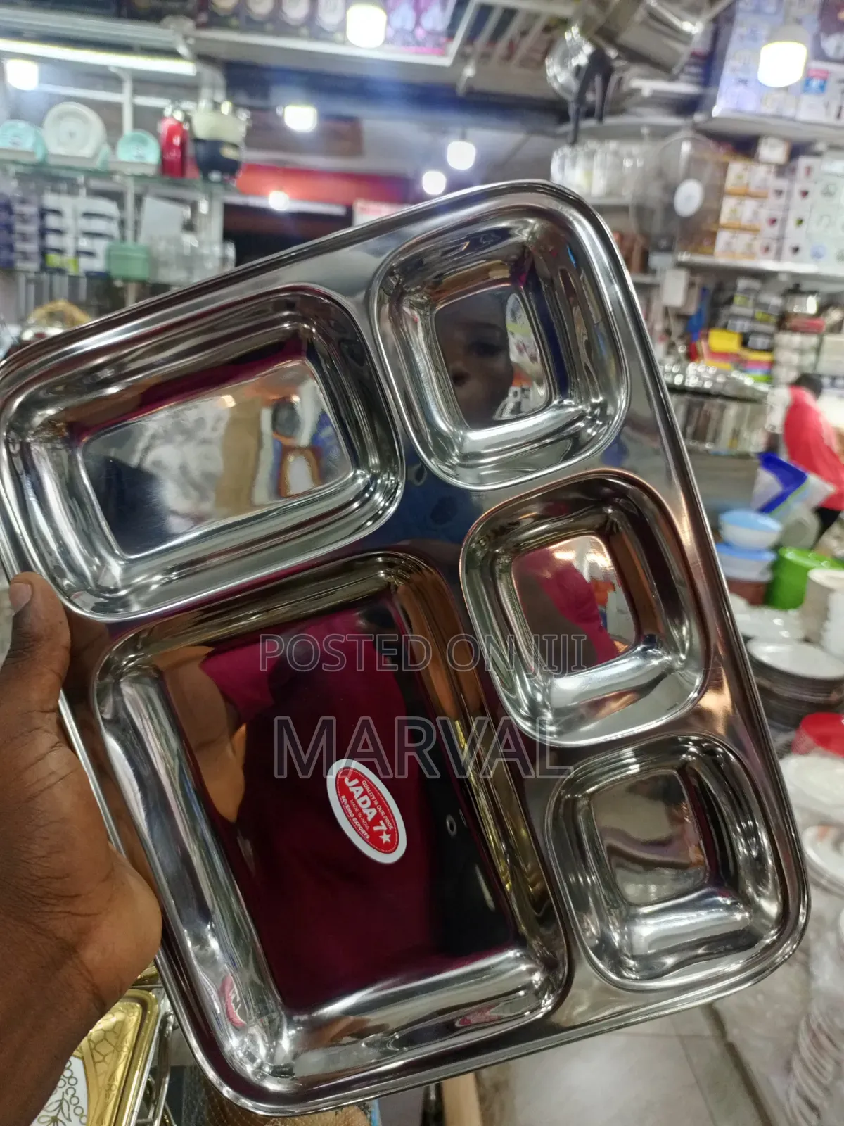 Jada 7 Brand Stainless Steel Compartment Plate