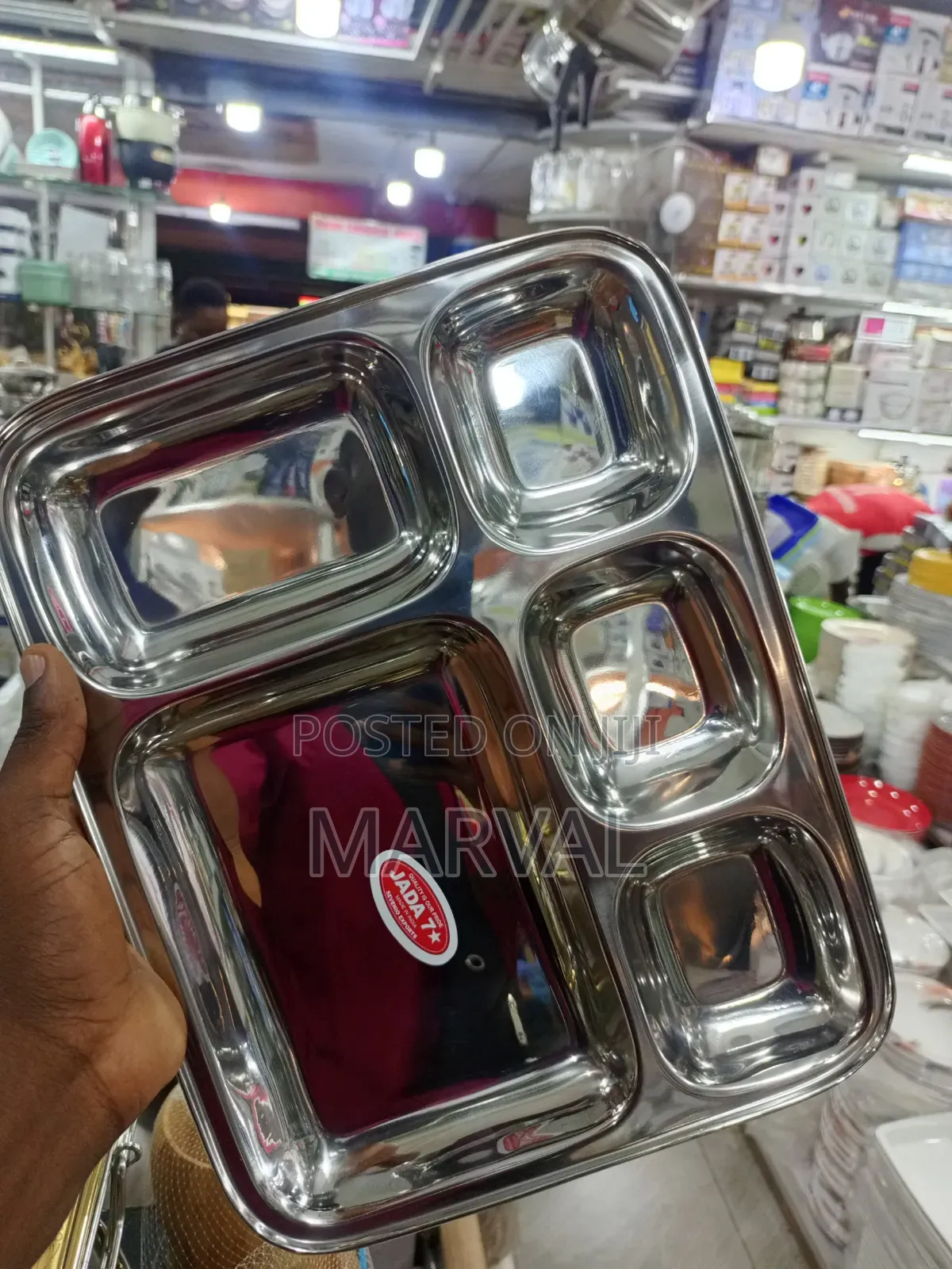 Jada 7 Brand Stainless Steel Compartment Plate