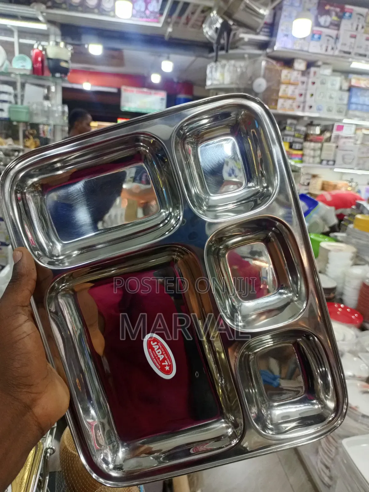 Jada 7 Brand Stainless Steel Compartment Plate