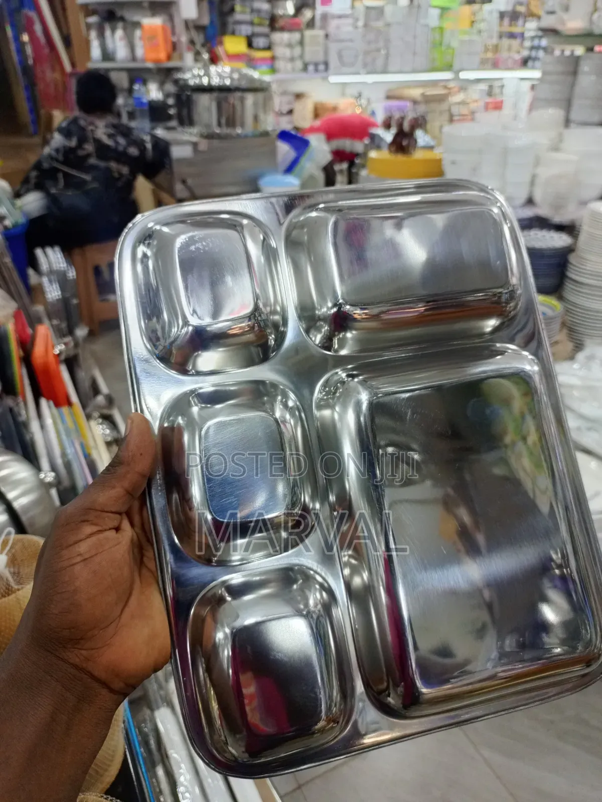Jada 7 Brand Stainless Steel Compartment Plate