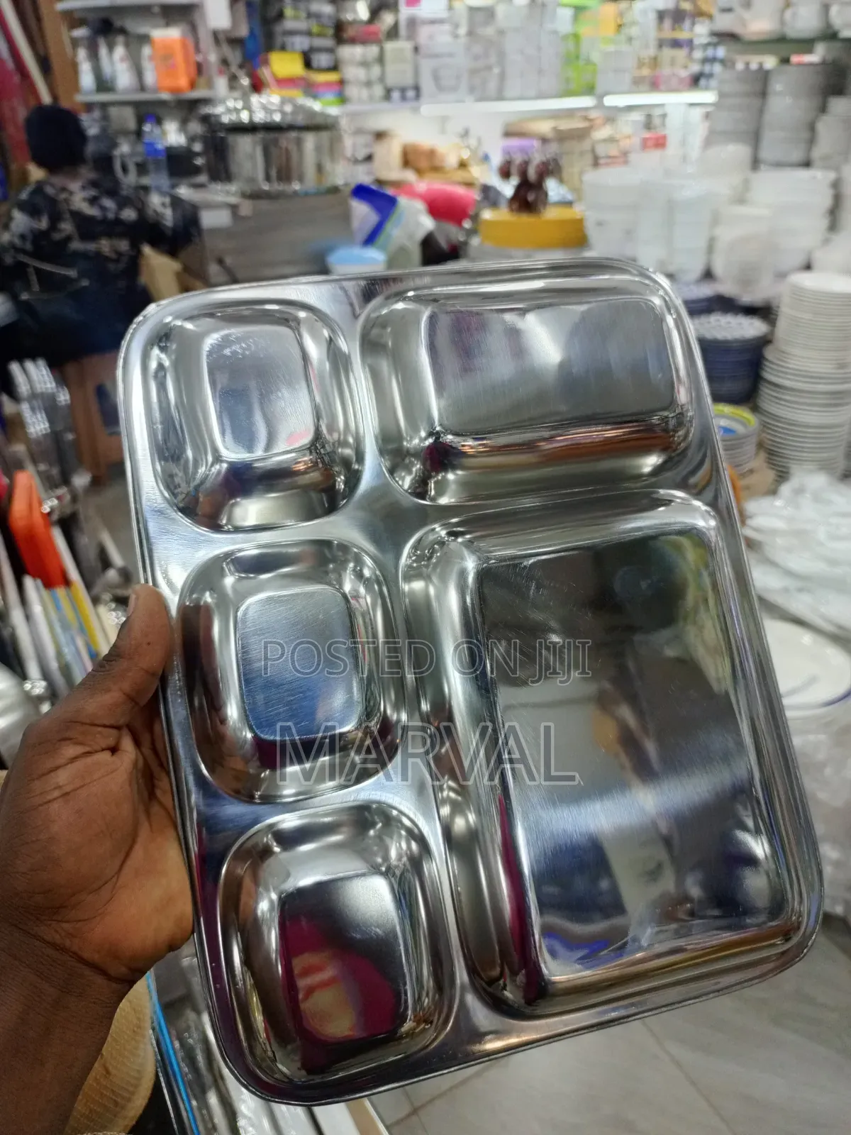 Jada 7 Brand Stainless Steel Compartment Plate