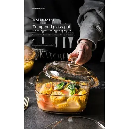 Visions Pyroceram Reverse Square 1.5l Casserole Serving Bowl