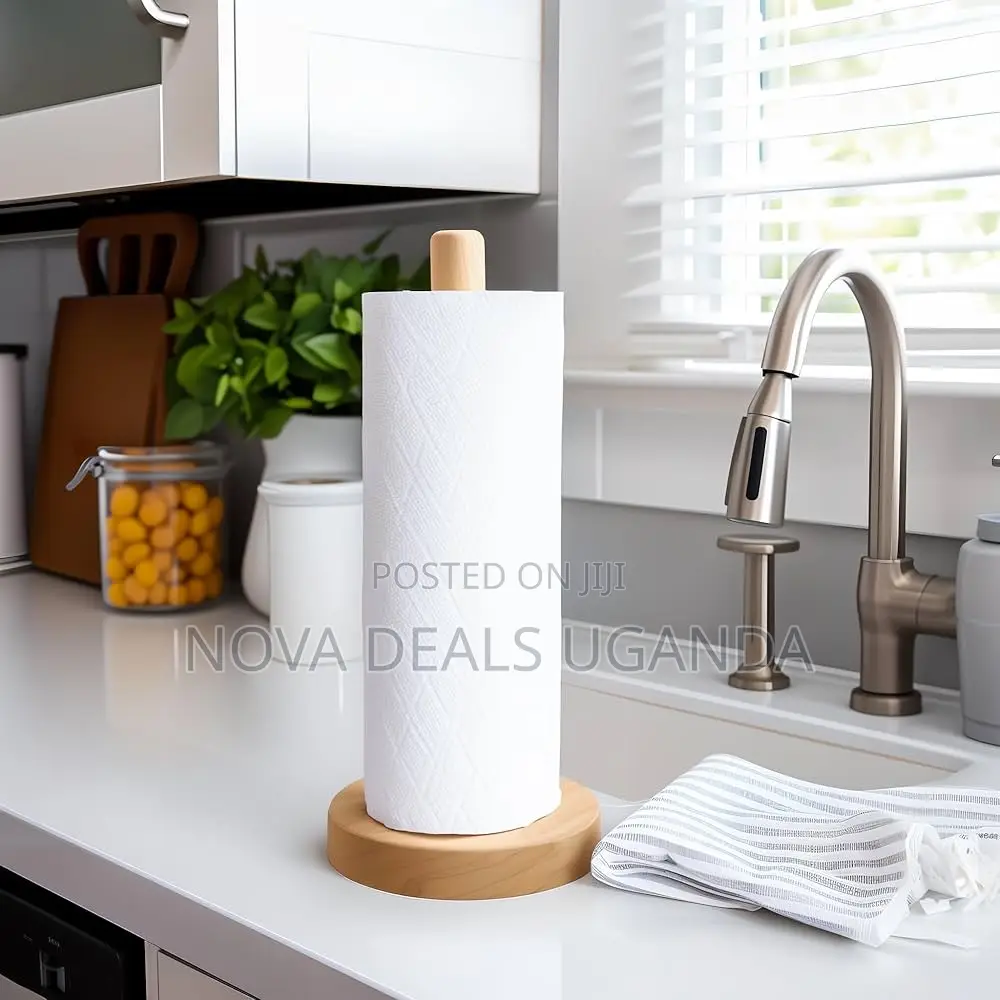 Wooden Paper Towel Holder Countertop - Paper Towel Dispenser Stand