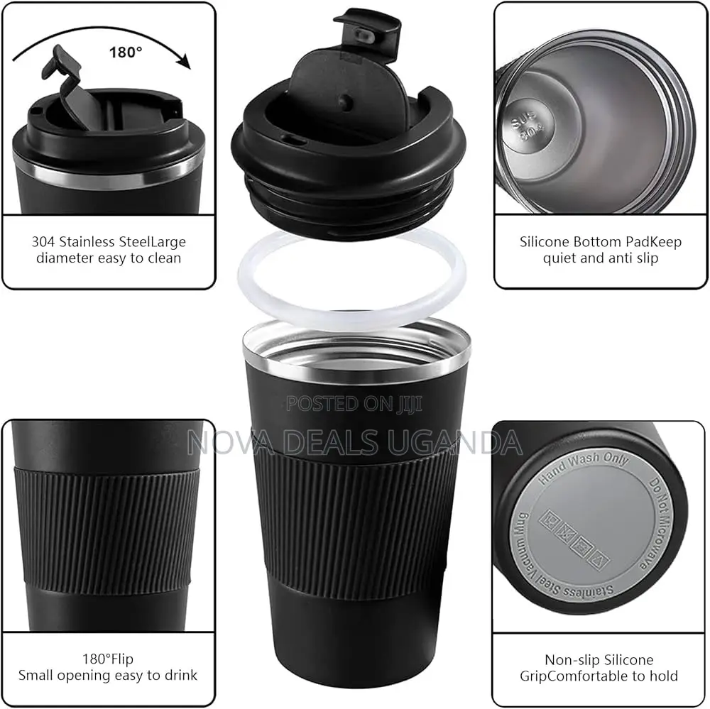 Insulated Travel Coffee Mug, Spillfreeportable Stainless Steel Tumbler