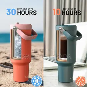 50oz Stainless Steel Vacuum Insulated Mug With Straw and Top Handle,
