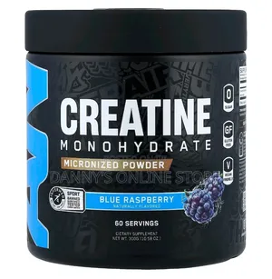 Micronized Creatine Monohydrate, Blue Raspberry Flavor, 5g, 60serving