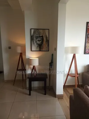 Tripod Shelved Wooden Floor Lamp
