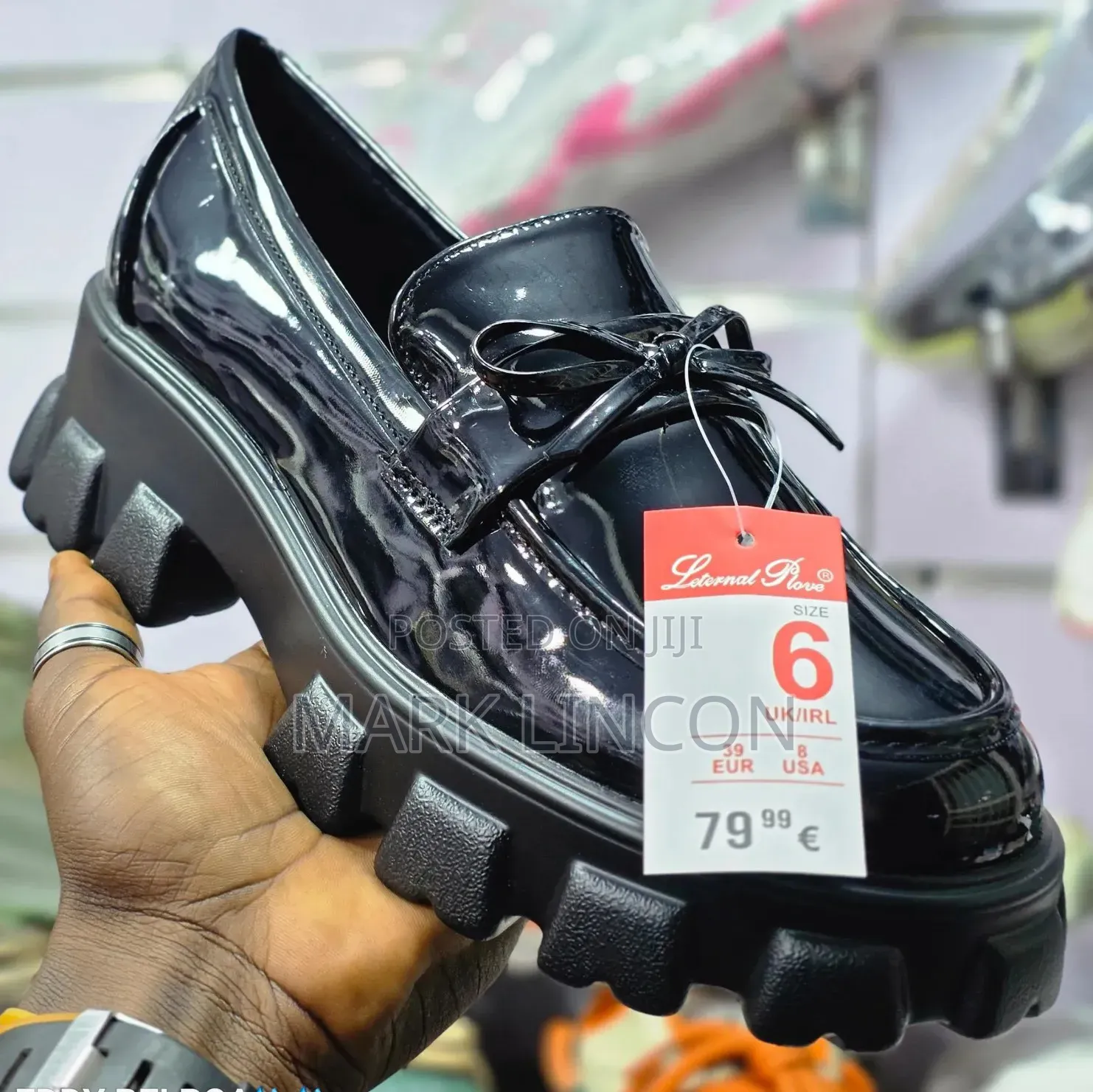 Black Patent Loafers From Eternal Love Feature a Chunky Lug Sole