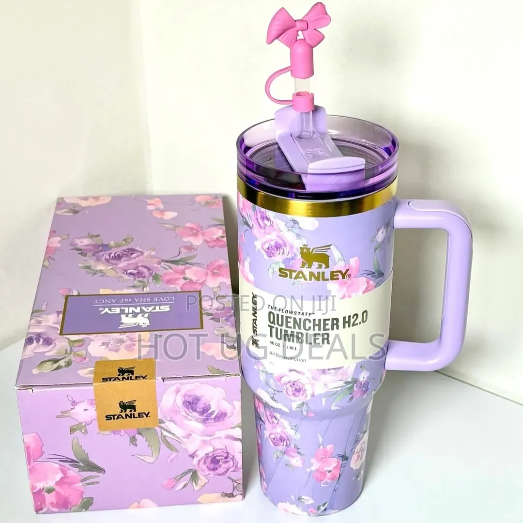 1.18 L Stanley Quencher H2.0 Tumbler With Flora Design - Purple,