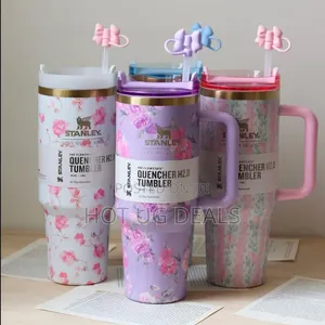 1.18 L Stanley Quencher H2.0 Tumbler With Flora Design - Purple,