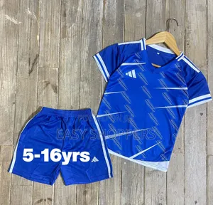 Kids Teens Blue Adidas Soccer Uniform Set