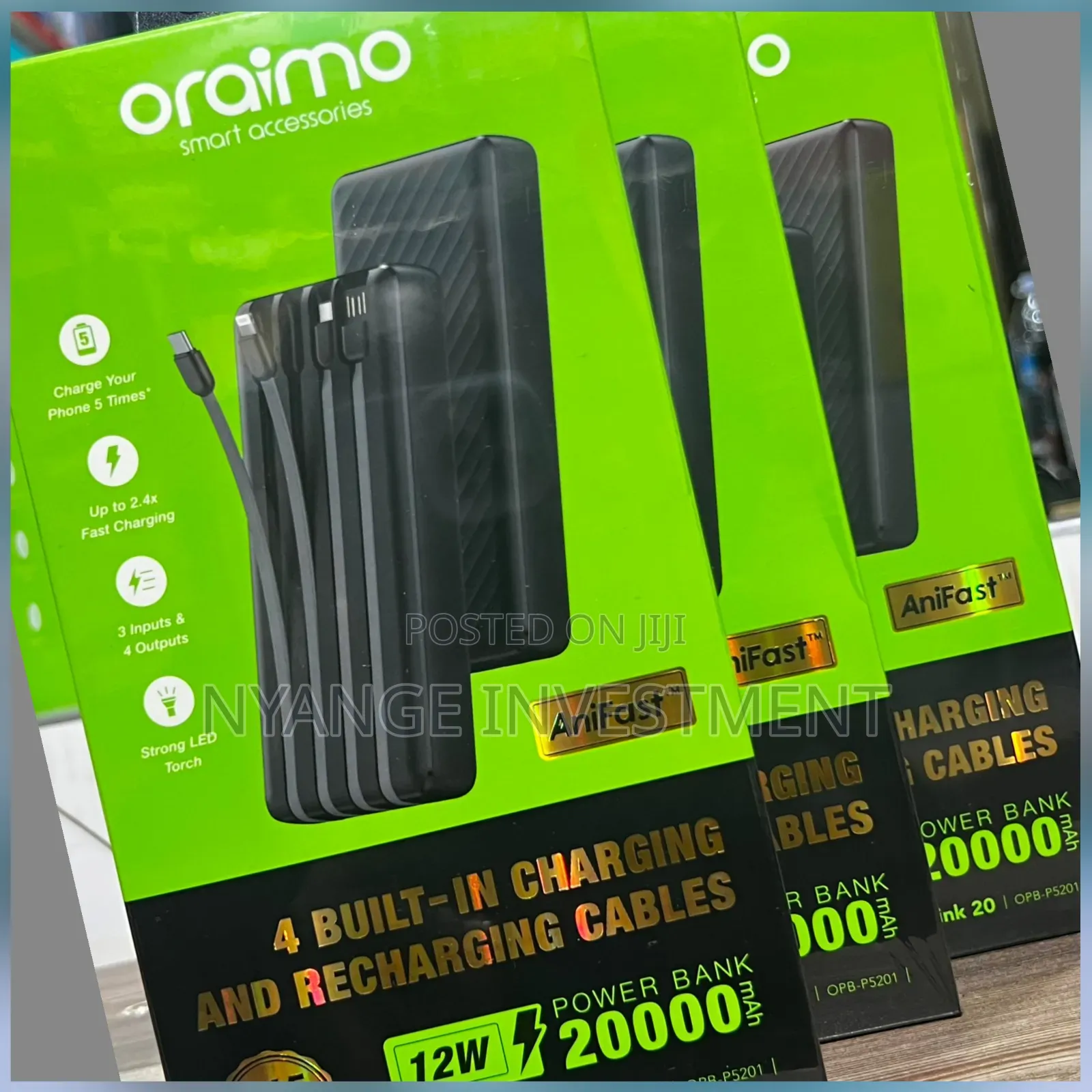 Oraimo Traveler Link 20 Power Bank, Model Opb-P5201 With 20,000mah .