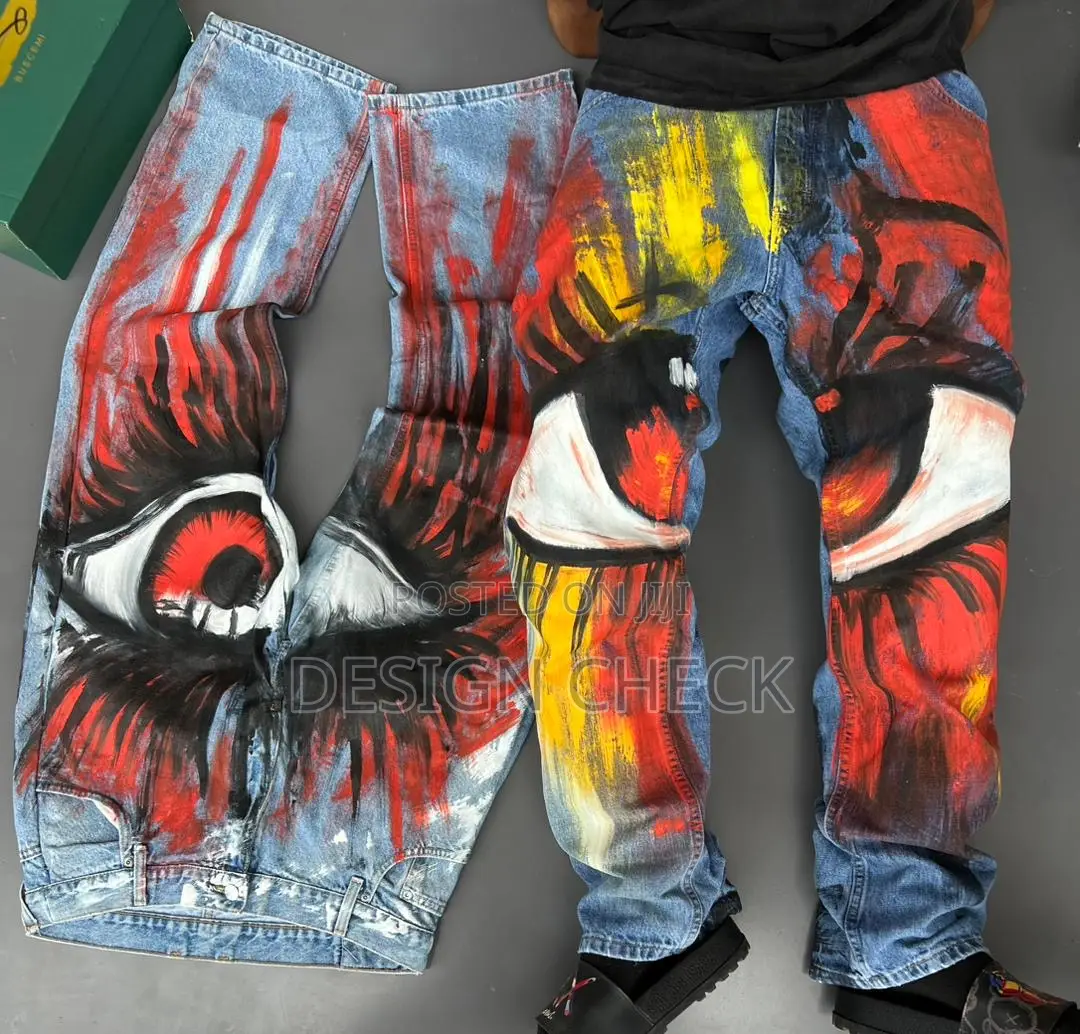 Customized Art Work Pants in Denim