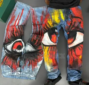 Customized Art Work Pants in Denim