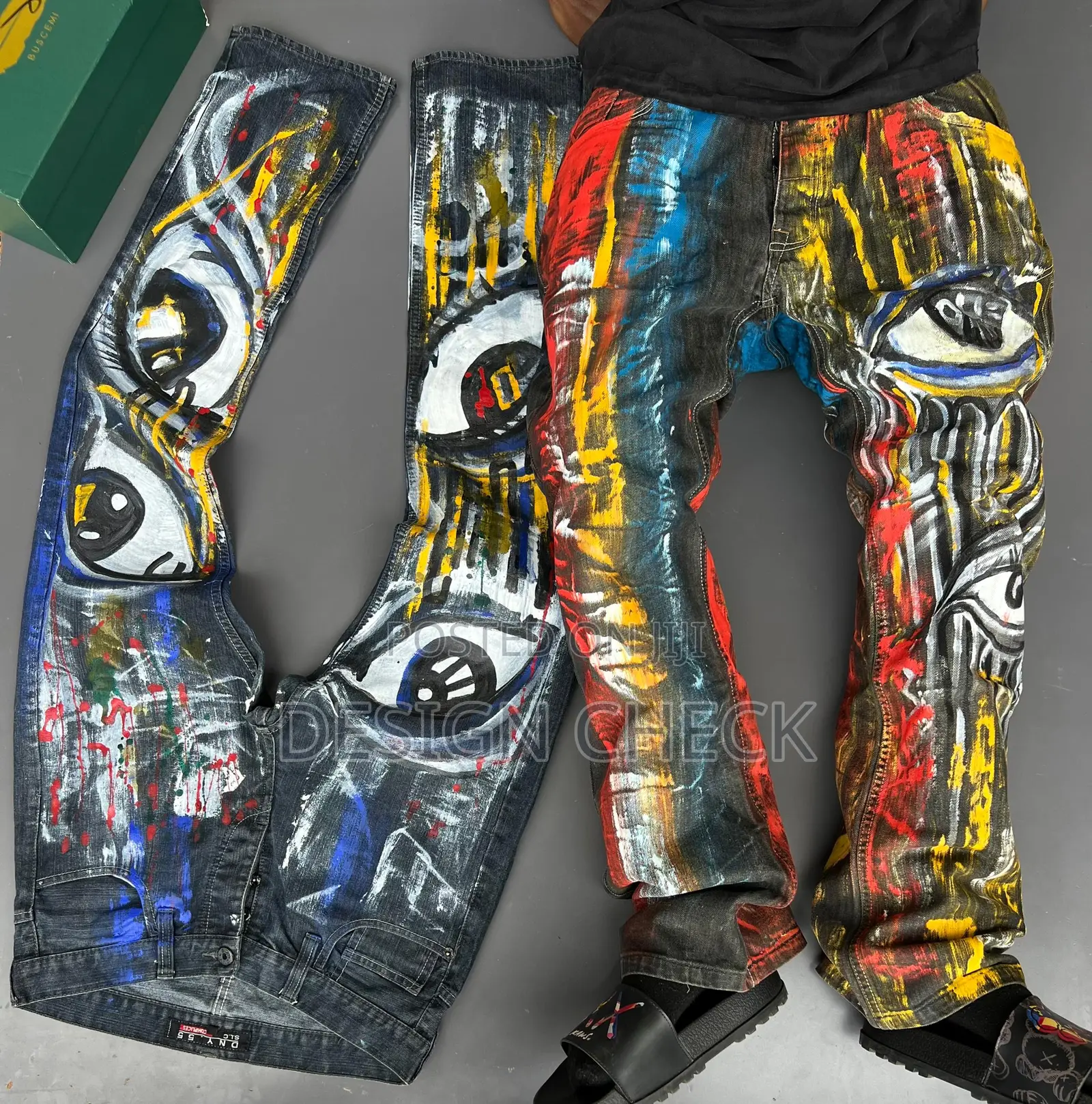 Customized Art Work Pants in Denim
