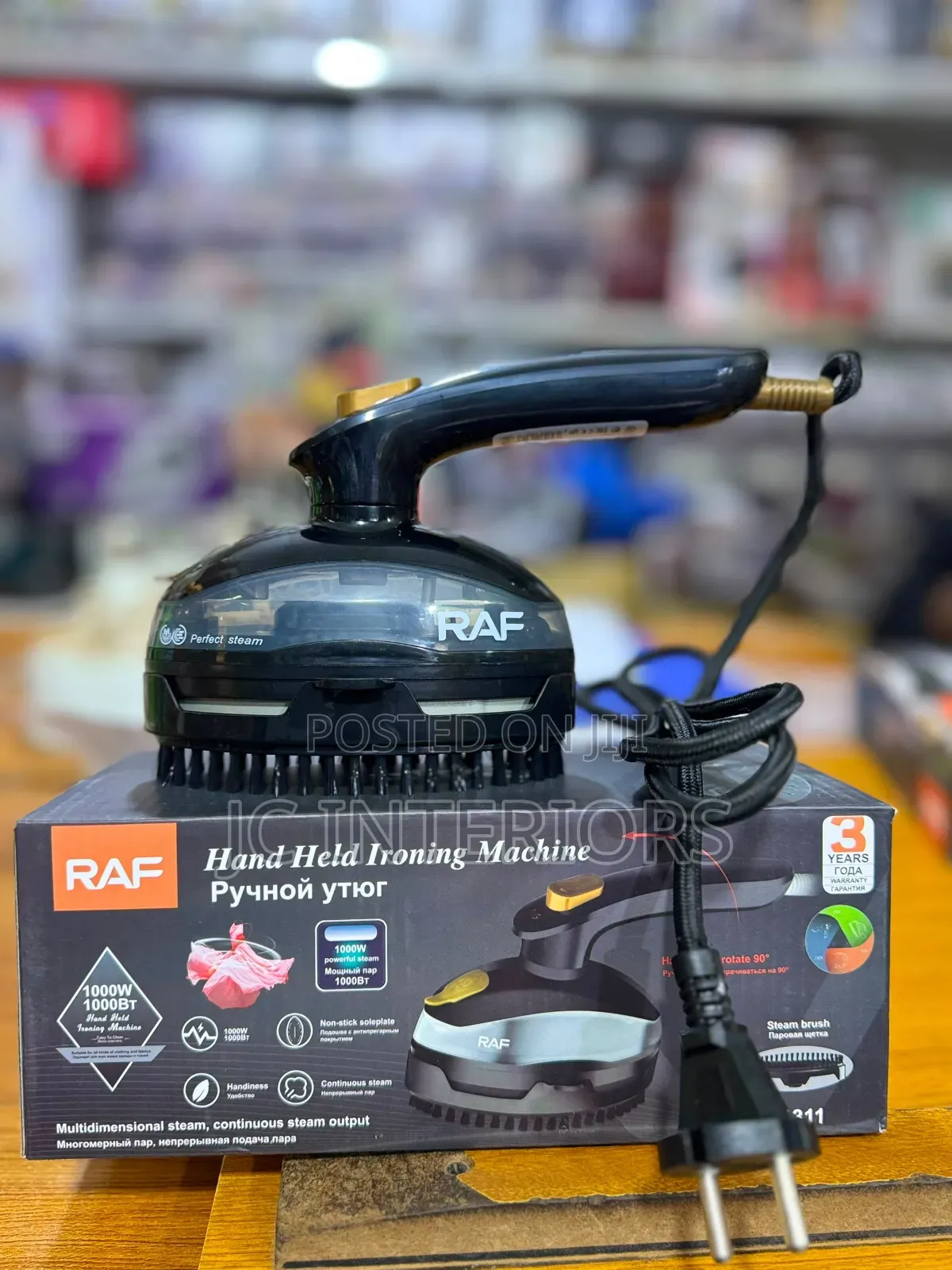 Raf Hand Held Ironing Machine / Steam Brush - 1000w