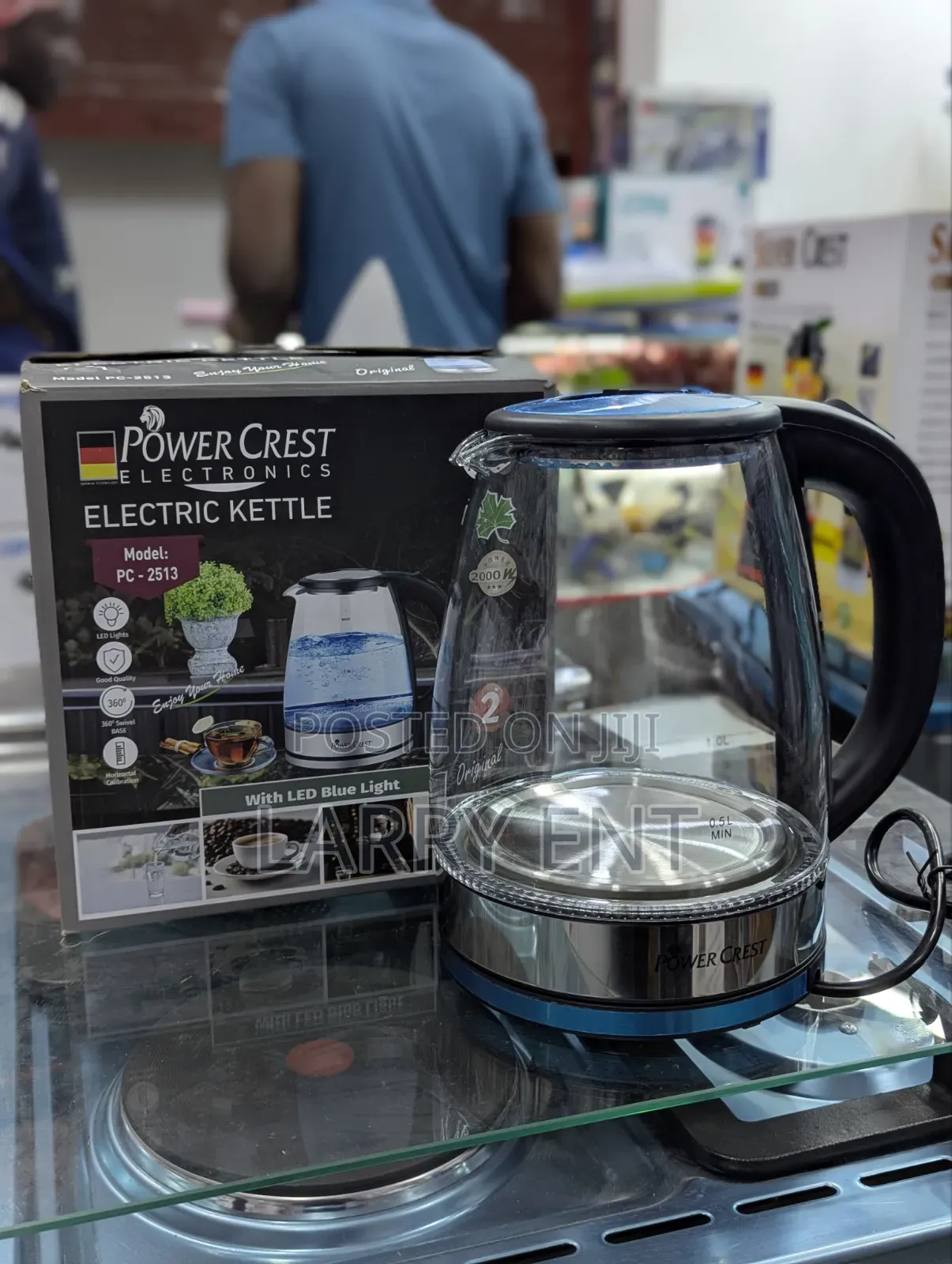 Power Crest 2.5l Electric Glass Kettle Fast Boil Led