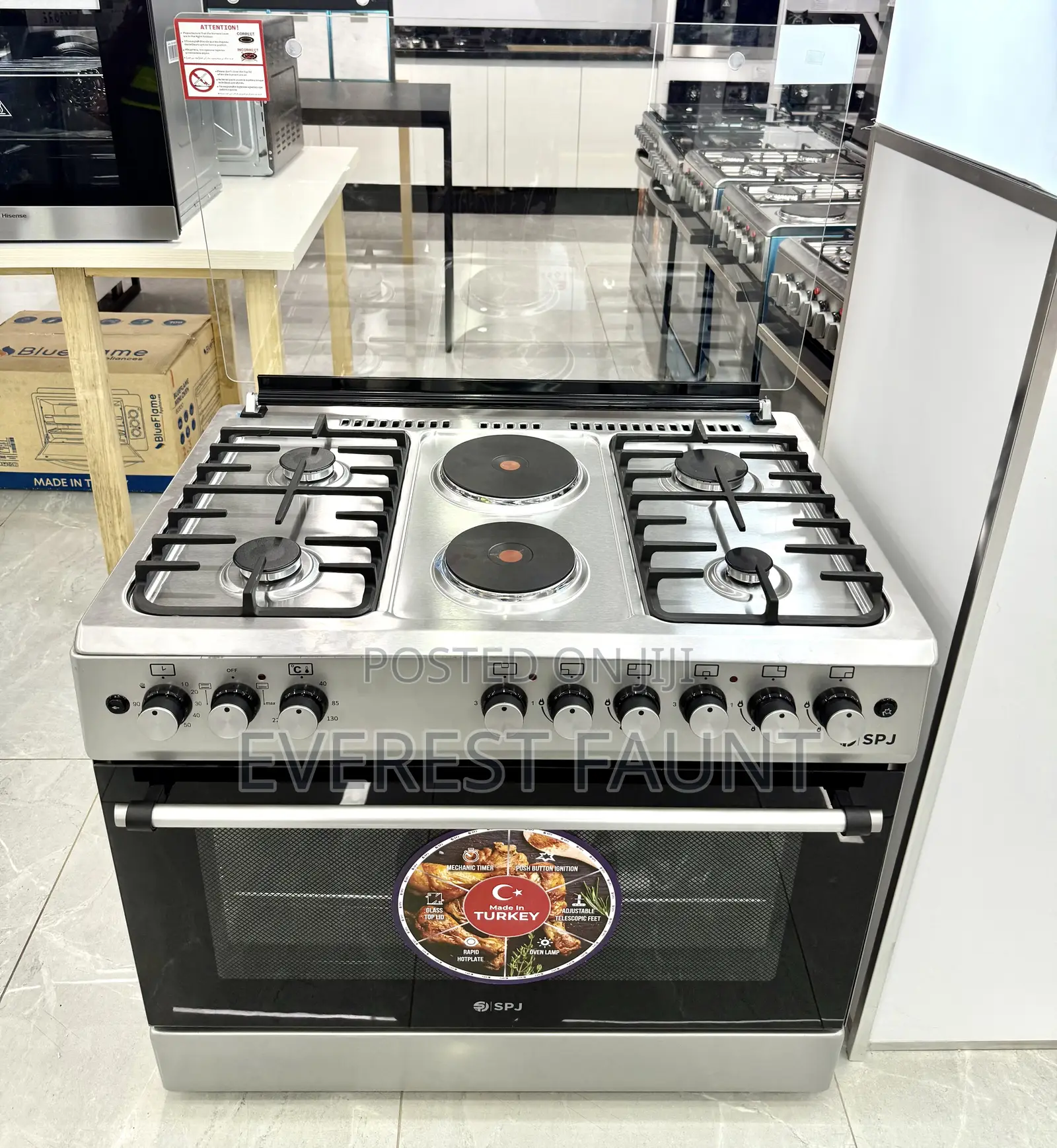 SPJ Cooker 90by 60 2 Gas 4 Electiv With Electric Oven