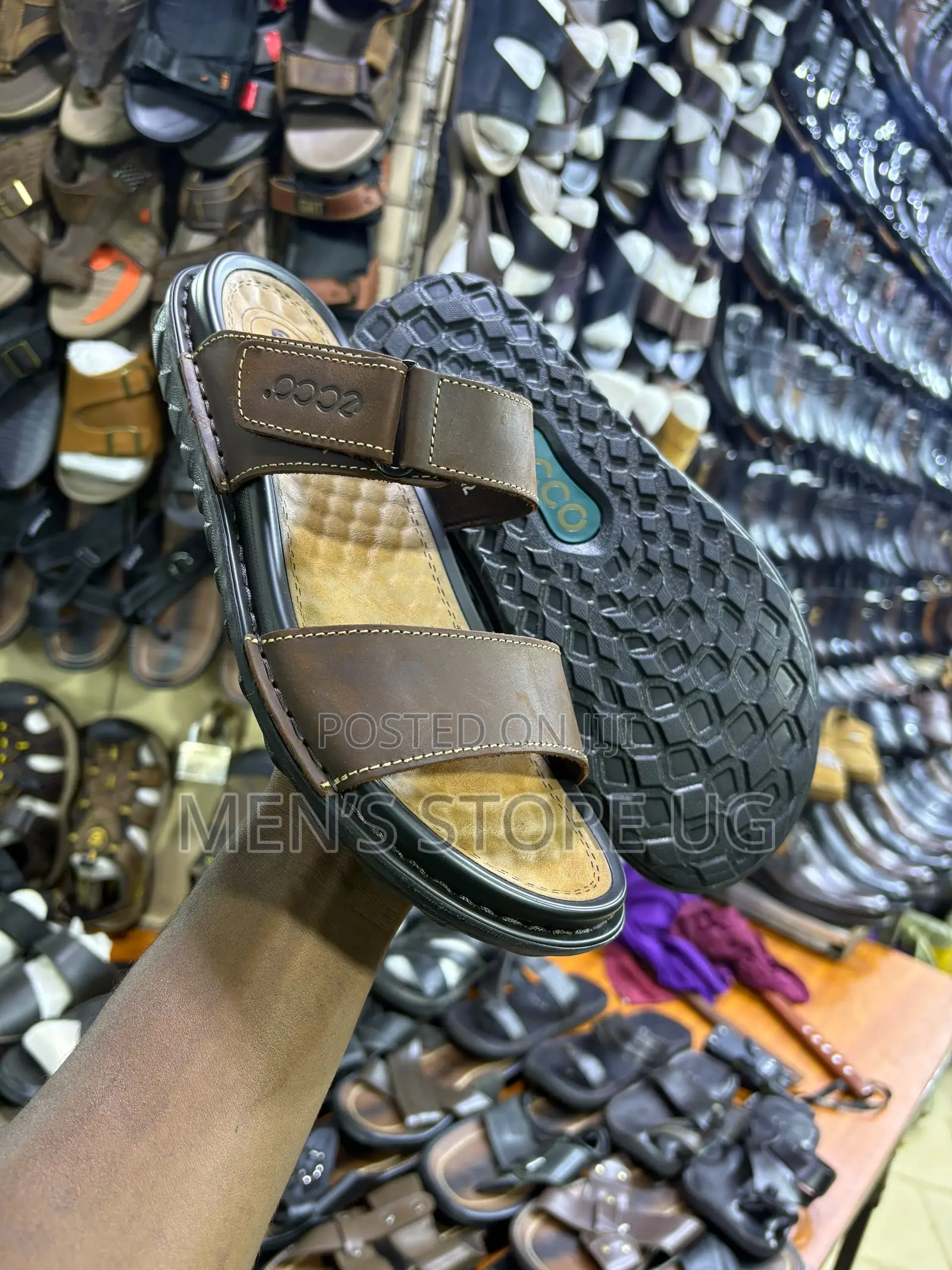 Ecco Premium Classic Authentic Leather Sandals Soft Leather and Hard