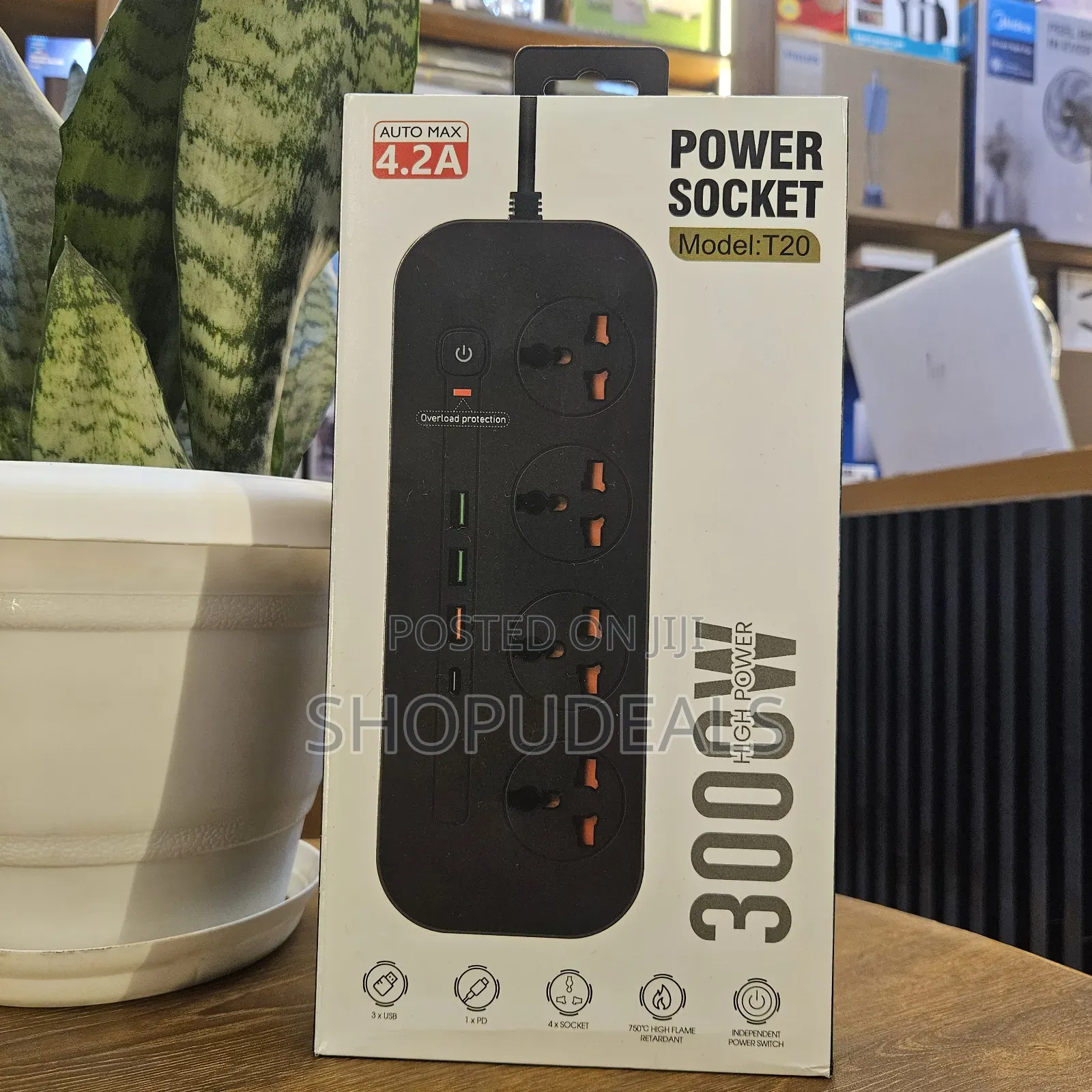 Porodo Blue 8 Ac Power Strip - Black