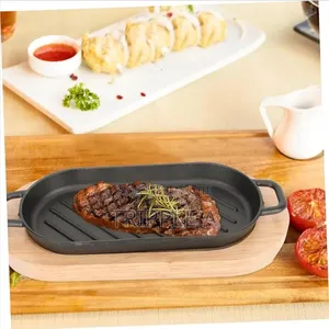 Cast Iron Grizzler Pan With Wooden Base
