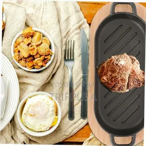 Cast Iron Grizzler Pan With Wooden Base