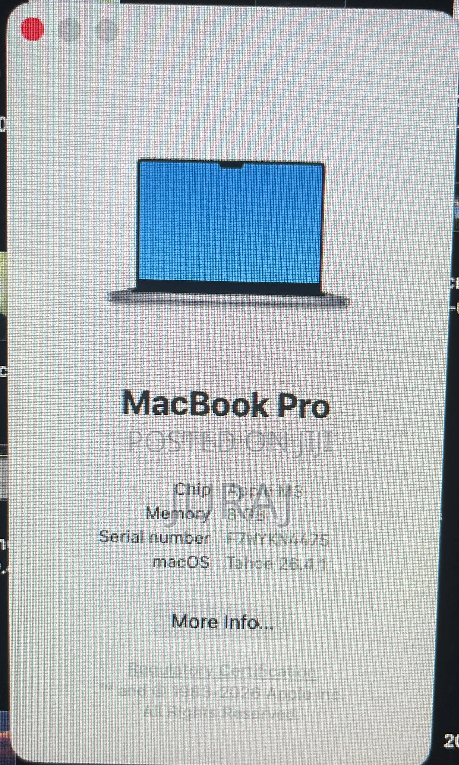 Laptop Apple MacBook Pro 8GB Apple M3 Pro SSD 1T