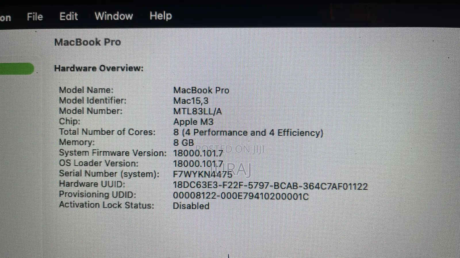 Laptop Apple MacBook Pro 8GB Apple M3 Pro SSD 1T
