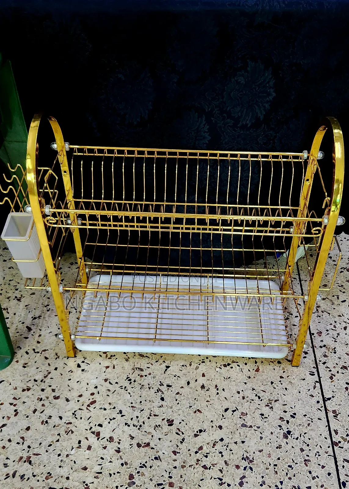 3- Tier Golden Dish Racker