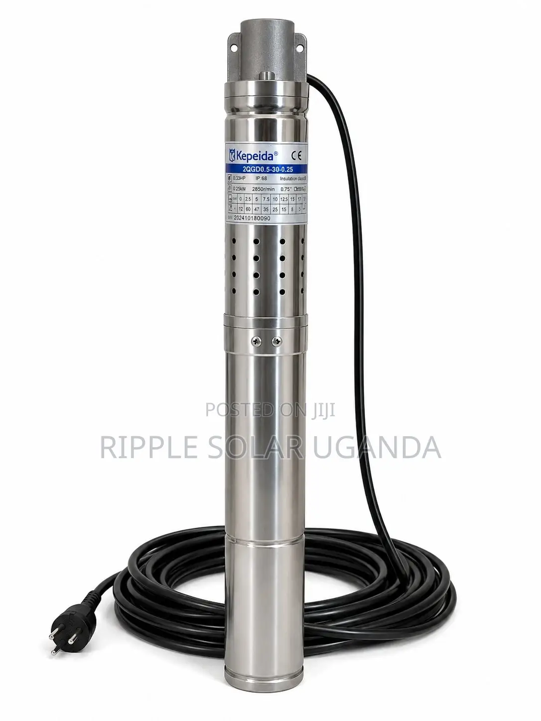250w Ac Borehole Water Pump 70m Head Deep Well 220v 1800l/H