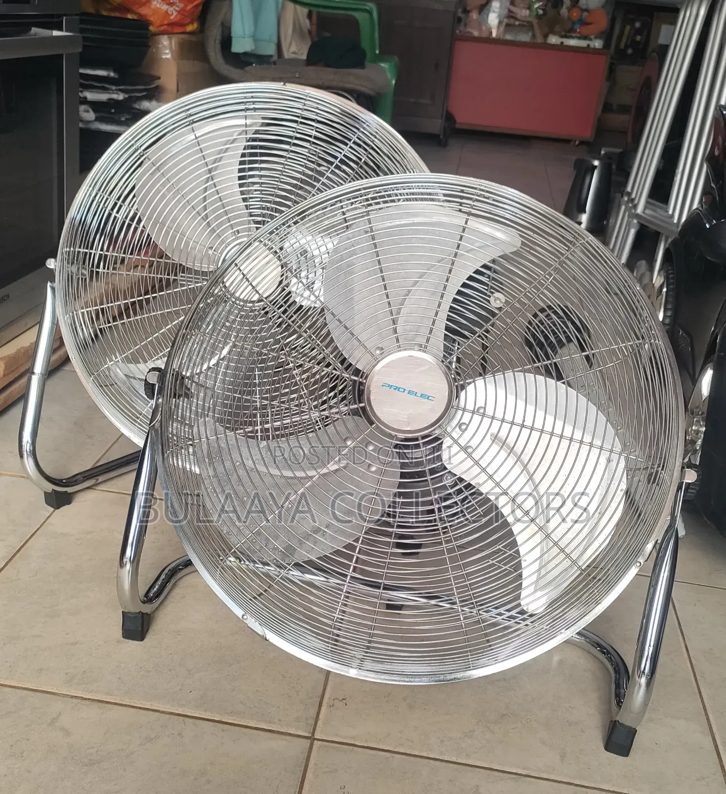 Uk Used Pro Elec High-Velocity Chrome Gym Floor Fan.