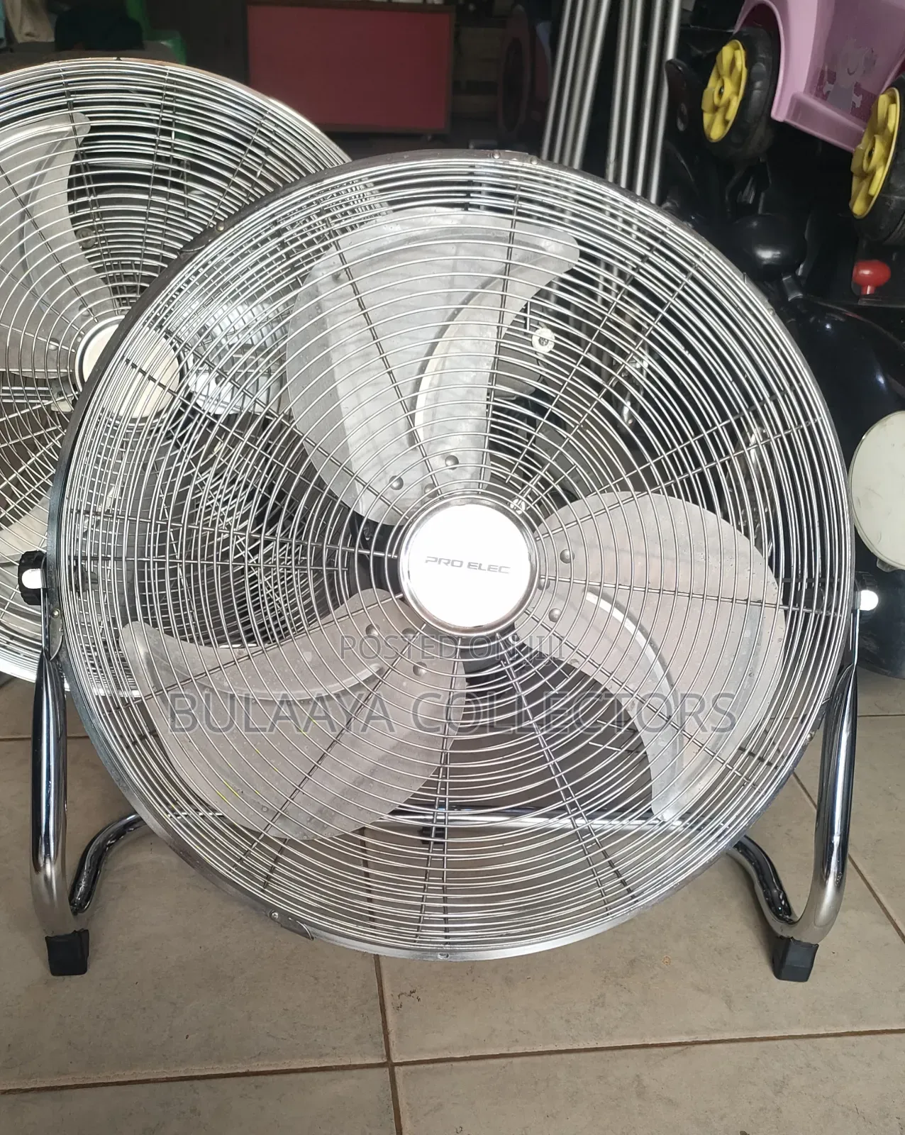 Uk Used Pro Elec High-Velocity Chrome Gym Floor Fan.