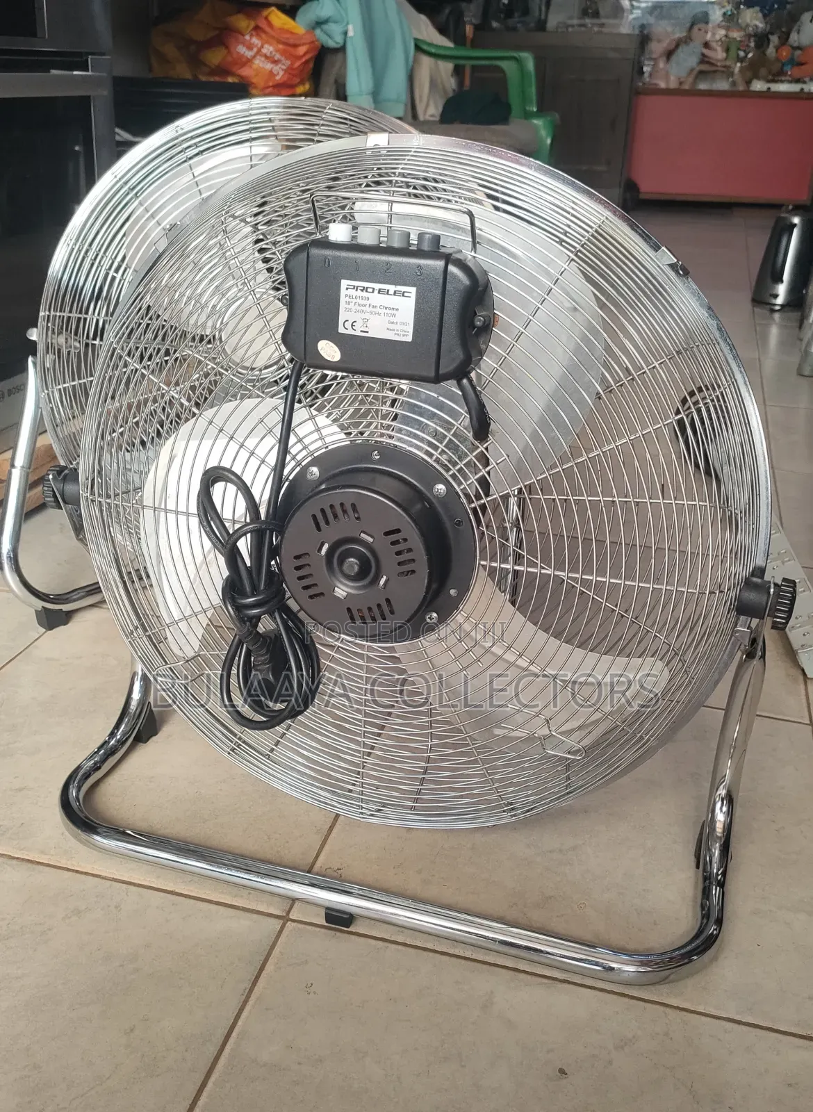 Uk Used Pro Elec High-Velocity Chrome Gym Floor Fan.