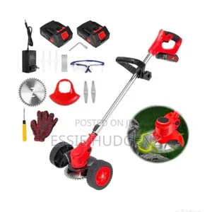 Grass Cutter With Wheels and 2 Rechargeable Batteries