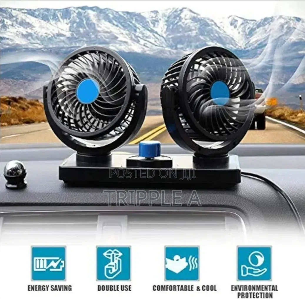 Dual Head Car Fans 12v Electric Auto Cooling Fan
