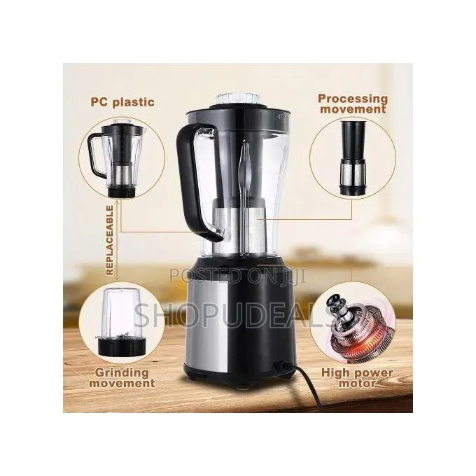 Winning Star 3 in 1 1.5l Blender Juicer Food Processor - Black Silver