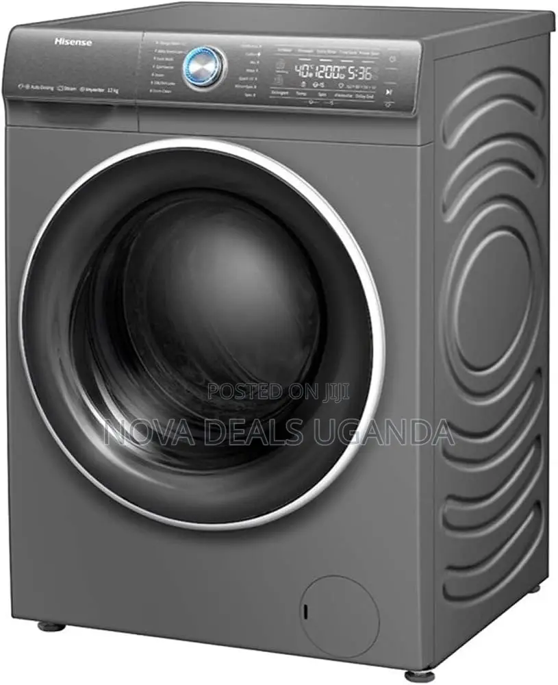 Hisense 12 Kg Front Load Washing Machine 1400 RPM Led Display Silver