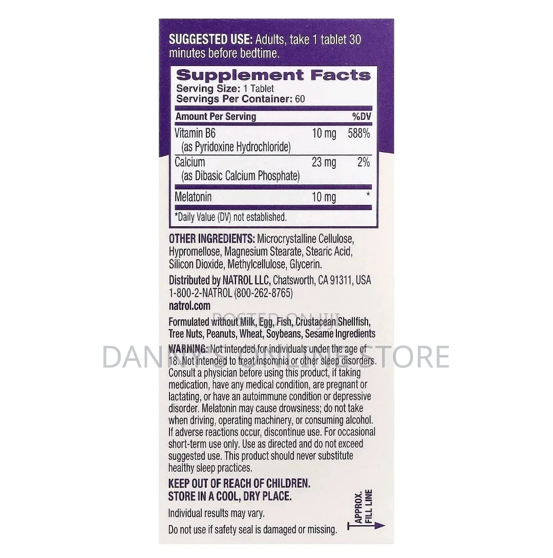 Natrol, Time Release Melatonin, 10mg, Non Habit Forming, 60 Tablets
