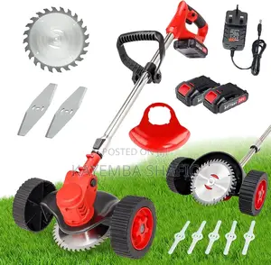 3-in-1 Cordless Electric Grass Trimmer Lawn Mower With Wheels.
