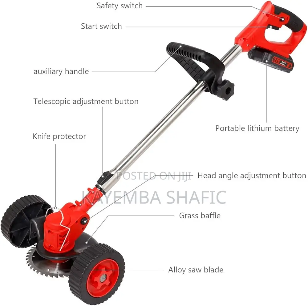 3-in-1 Cordless Electric Grass Trimmer Lawn Mower With Wheels.