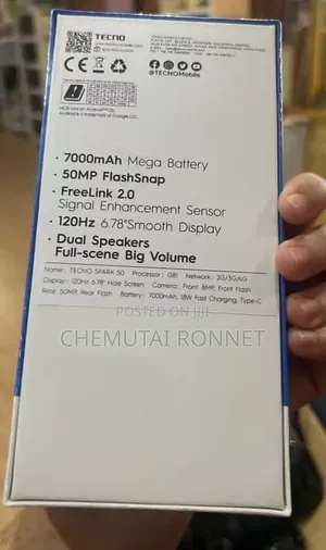 New Tecno Spark 50 128 GB Silver