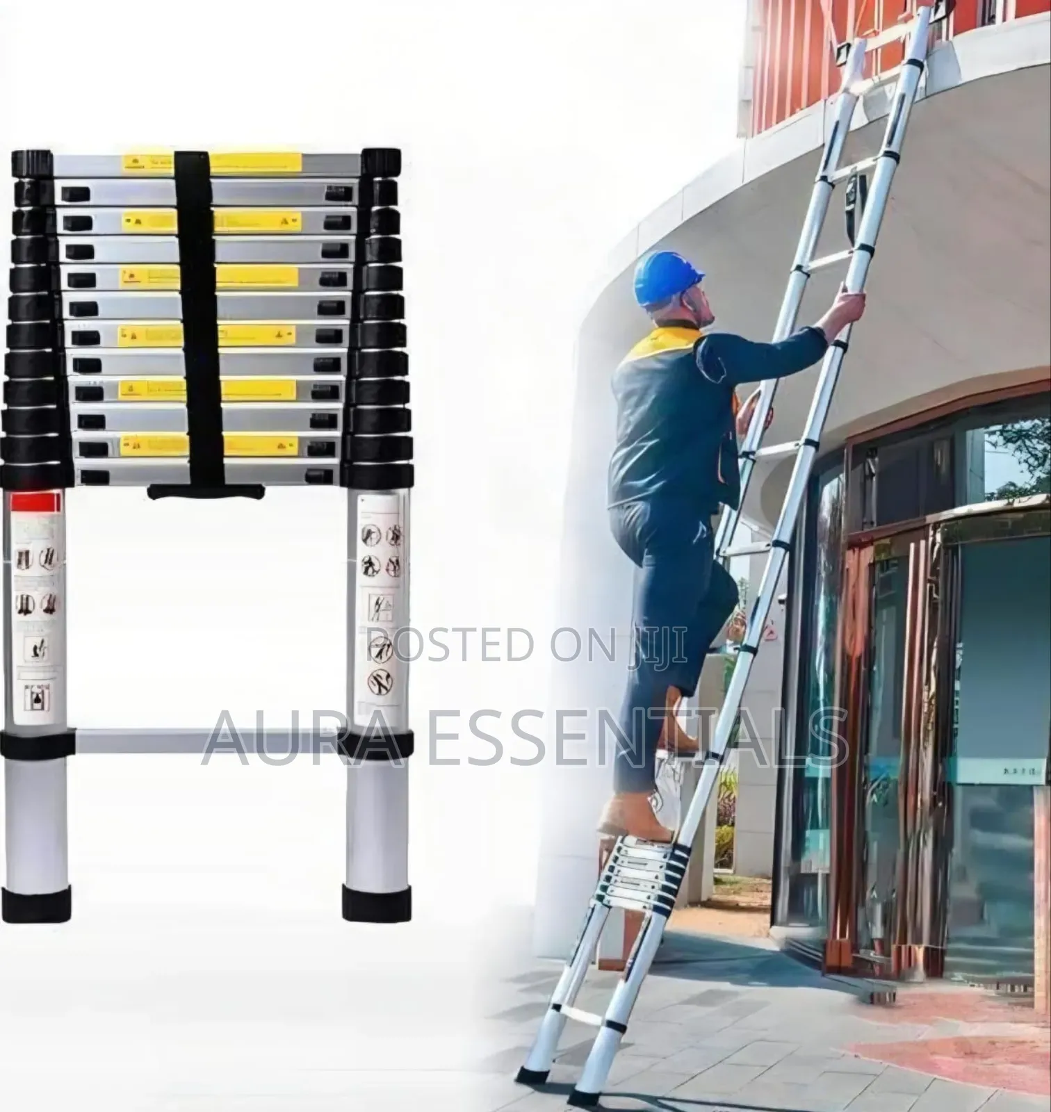 2.6m Heavy-Duty Portable Aluminum Telescopic Ladder
