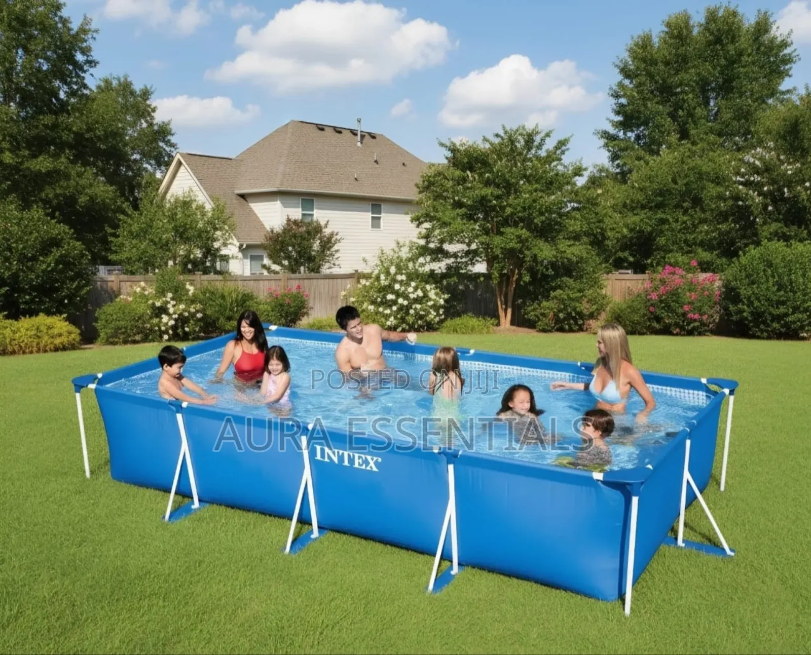 2.6m X 1.6m X 65cm Rectangular Steel Frame Intex Swimming Pool