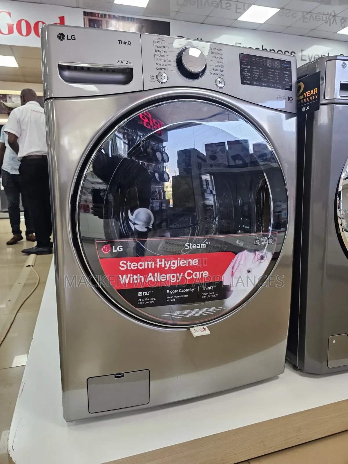 20/12kg Lg Front Load Washer/Dryer Ai DDTM Steam Turbowash 2yrs Wrnty