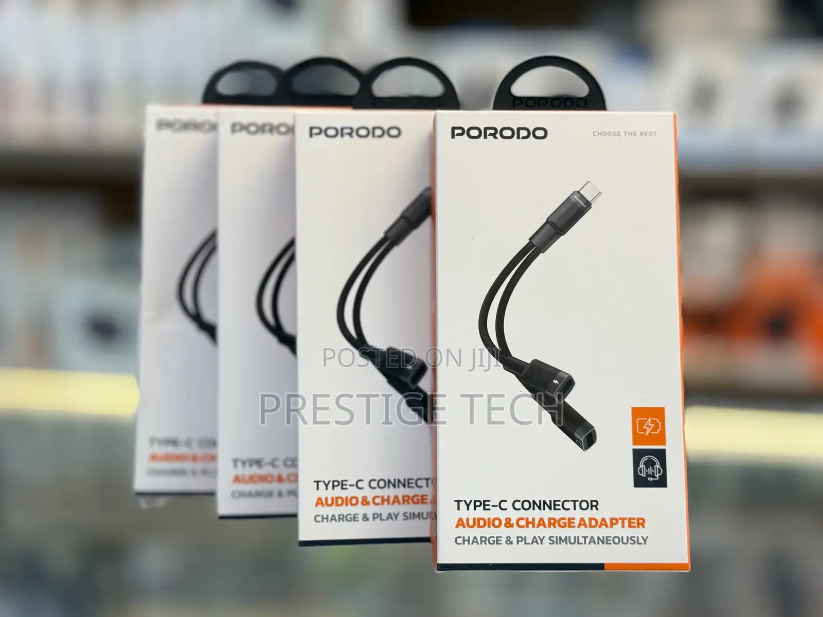Porodo 2in1 Usb C To Type C + 3.5mm Headphone Jack Charging Adapter