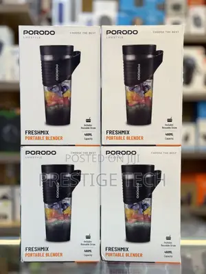 Porodo Fresh Mix Portable Blender With Reusable Straw, 480ml, 4000mah