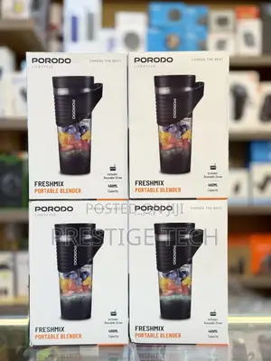Porodo Fresh Mix Portable Blender With Reusable Straw, 480ml, 4000mah